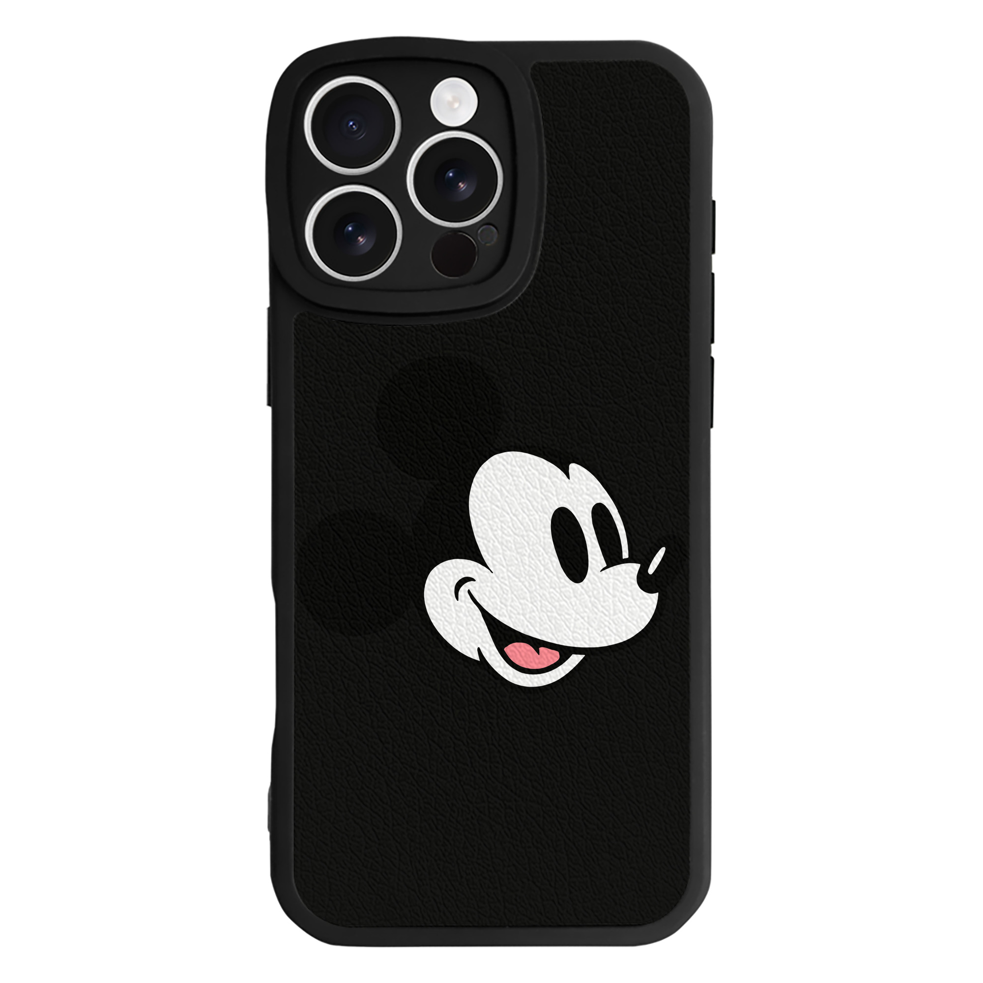 （画像用） ミッキーマウス Mickey Mouse 【iPhone 16シリーズ対応】シリコンスマホケース（レザー調） 材質：シリコン